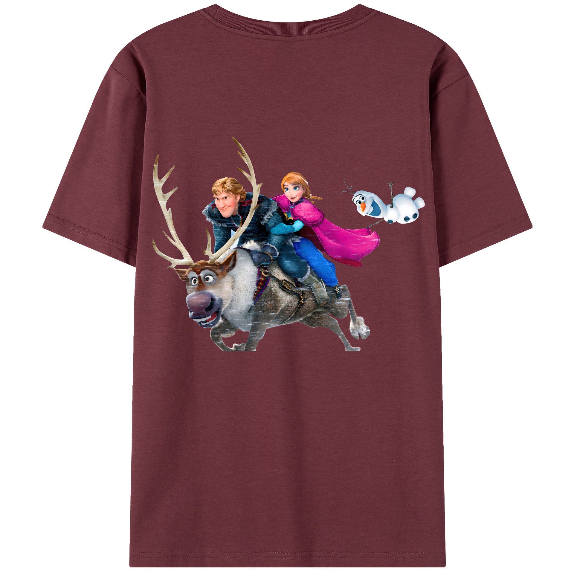 （画像用） アナと雪の女王 アンナ エルサ Frozen Anna Elsa 綿100％半袖Tシャツ（背面プリント）